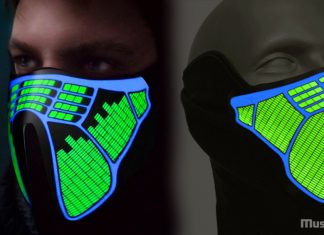 FACE MASK with LED Sound Activated FACE MASK with LED