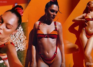 Jessie J shows her toned figure in a Red & Orange Striped Bikini While Living With Channing Tatum Jessie J shows her toned figure in a Red & Orange Striped Bikini