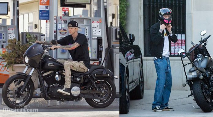 Machine Gun Kelly on the bike with his friends at Nobu Malibu