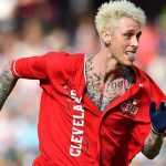 MGK shared that he was in drugs while on Celebrity All-Star softball game Machine gun kelly softball game
