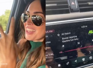 Megan Fox listens to ‘Bloody Valentine’ with MGK, first time on the radio Megan Fox listens to 'Bloody Valentine' with MGK