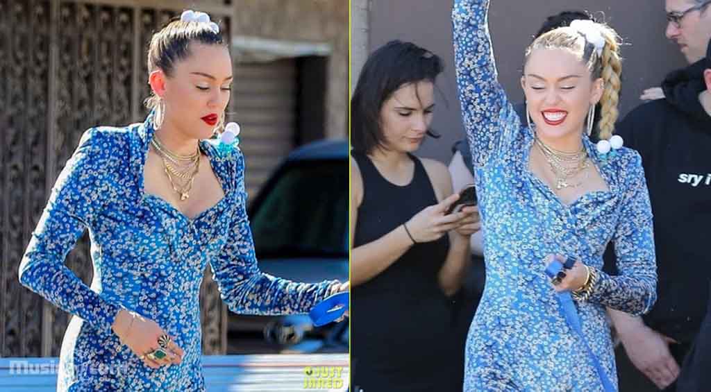 Miley Cyrus works on a new project