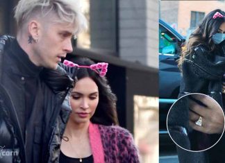Megan Fox engaged to Machine Gun Kelly?: Spotted with a ring Megan Fox engaged to Machine Gun Kelly Spotted with a ring
