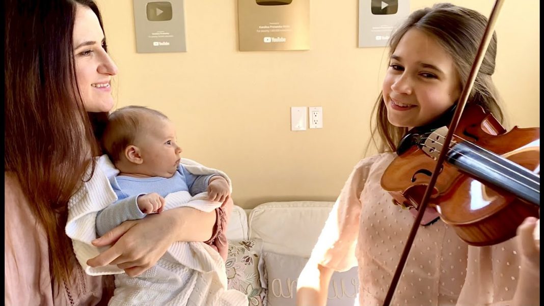 Playing Hallelujah cover by Karolina Protsenko and Mom