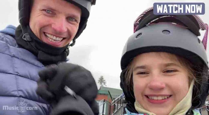Karolina Protsenko Snow Skiing With Father
