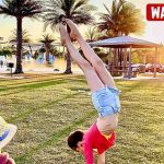 Karolina and brother Leo Having fun with gymnastic Karolina and brother Leo Having fun with gymnastic