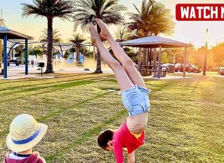 Karolina and brother Leo Having fun with gymnastic Karolina and brother Leo Having fun with gymnastic