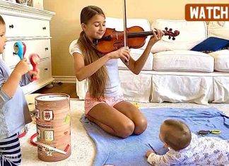 Karolina and Elder Brother Playing Music for her Baby Brother Karolina and Elder Brother Playing Music for her Baby Brother