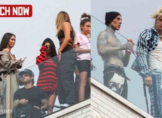 MGK and Travis Baker performed a crazy rooftop concert: Amazing crowd MGK and Travis Baker rooftop concert