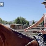 Karolina Jogging on the Horse for the First time Karolina Jogging on the Horse