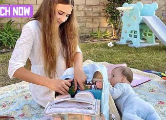 Karolina Shows Her School Backpack Karolina Shows Her School Backpack