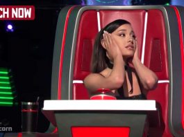 Ariana Grande gets emotional at The Voice