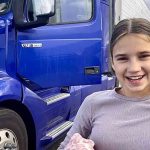 Karolina Protsenko driving with her grandpa in a huge truck – First time Karolina Protsenko driving with her grandpa