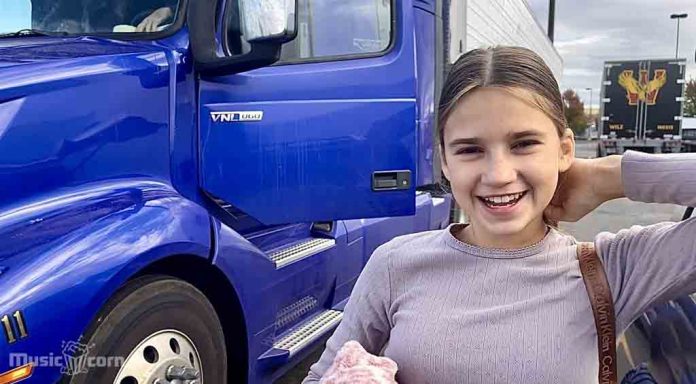 Karolina Protsenko driving with her grandpa