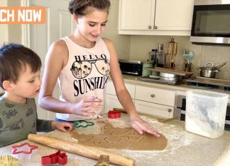 Karolina Making Christmas Cookies with little brother Karolina Protsenko Making Christmas Cookies