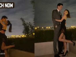 Ariana Grande kisses her husband