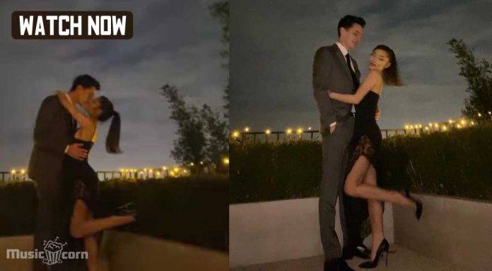 Ariana Grande kisses her husband