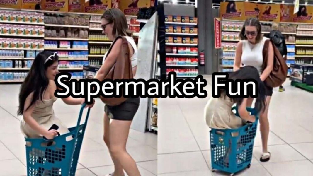 Funtime in the Supermarket - Allie Sherlock acts like a kid
