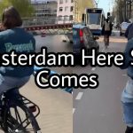 Cycling in Amsterdam – Allie Sherlock on her way to perform Cycling in Amsterdam - Allie Sherlock on her way to perform